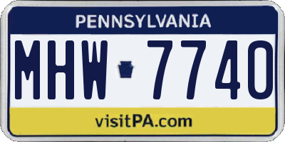 PA license plate MHW7740
