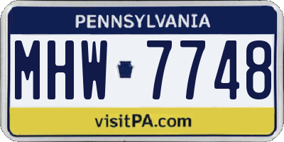 PA license plate MHW7748