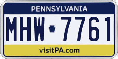 PA license plate MHW7761