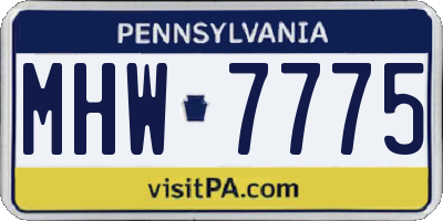 PA license plate MHW7775