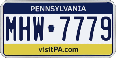 PA license plate MHW7779