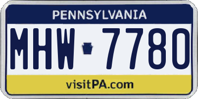 PA license plate MHW7780