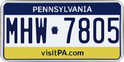 PA license plate MHW7805