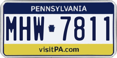 PA license plate MHW7811