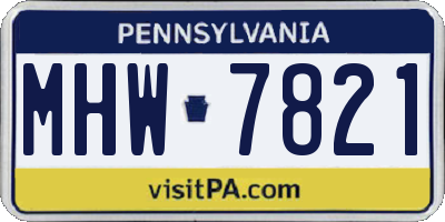 PA license plate MHW7821