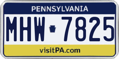 PA license plate MHW7825