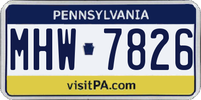 PA license plate MHW7826