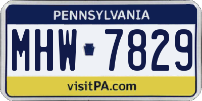 PA license plate MHW7829