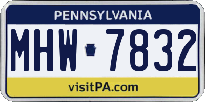 PA license plate MHW7832