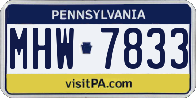 PA license plate MHW7833