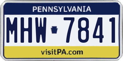 PA license plate MHW7841
