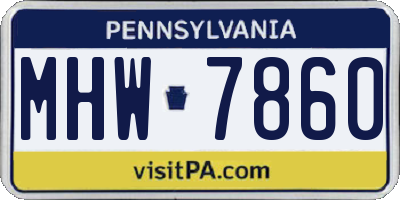 PA license plate MHW7860
