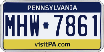 PA license plate MHW7861