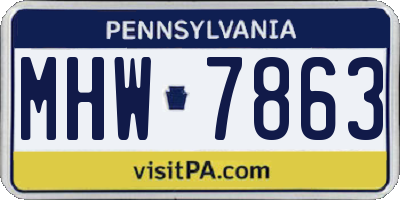 PA license plate MHW7863