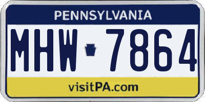 PA license plate MHW7864