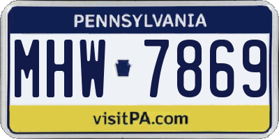 PA license plate MHW7869