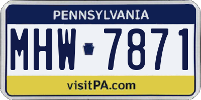 PA license plate MHW7871