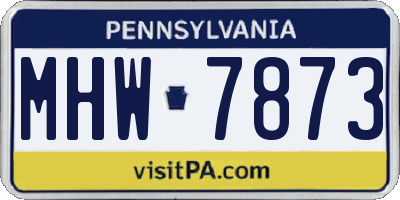 PA license plate MHW7873