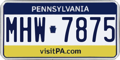 PA license plate MHW7875