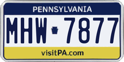PA license plate MHW7877