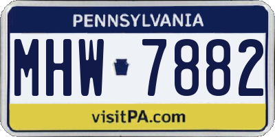 PA license plate MHW7882
