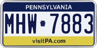 PA license plate MHW7883
