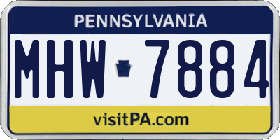 PA license plate MHW7884