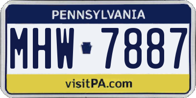 PA license plate MHW7887