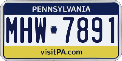 PA license plate MHW7891