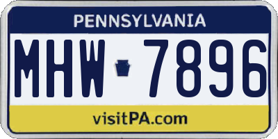 PA license plate MHW7896