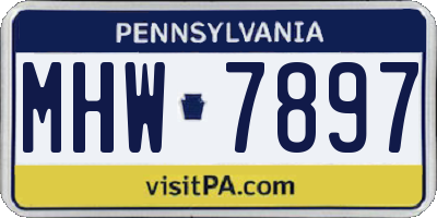 PA license plate MHW7897