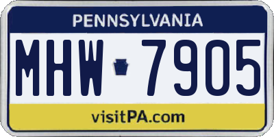 PA license plate MHW7905