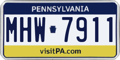 PA license plate MHW7911