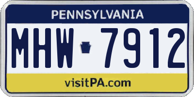 PA license plate MHW7912