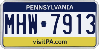 PA license plate MHW7913