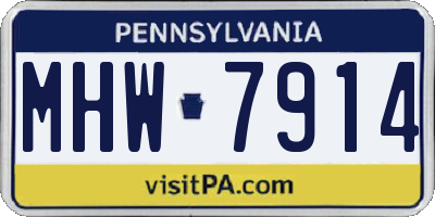 PA license plate MHW7914