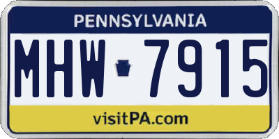 PA license plate MHW7915