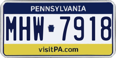 PA license plate MHW7918