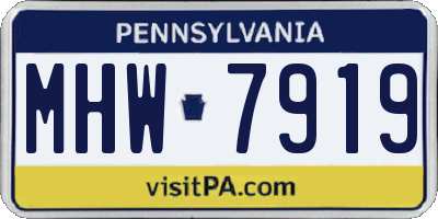 PA license plate MHW7919