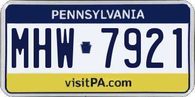 PA license plate MHW7921