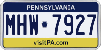 PA license plate MHW7927