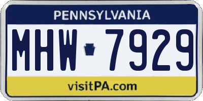 PA license plate MHW7929