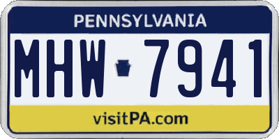 PA license plate MHW7941