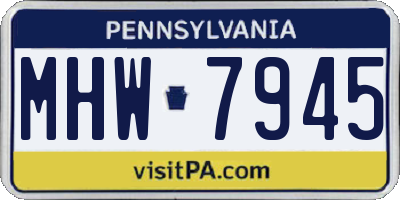 PA license plate MHW7945