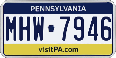 PA license plate MHW7946