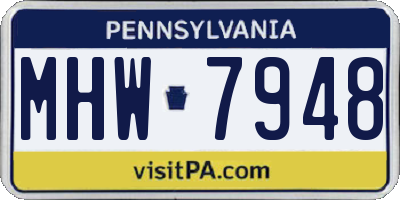 PA license plate MHW7948