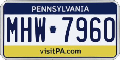 PA license plate MHW7960