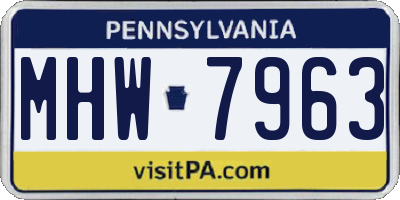 PA license plate MHW7963