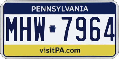 PA license plate MHW7964