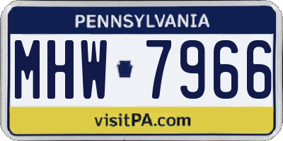 PA license plate MHW7966
